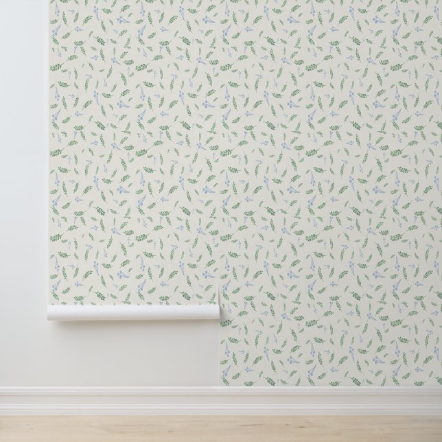 Papel Pintado Hojas acuáticas y bayas (Solicitud)