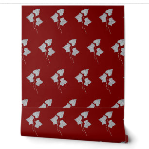 Papel Pintado Hojas Caídas Canela Roja