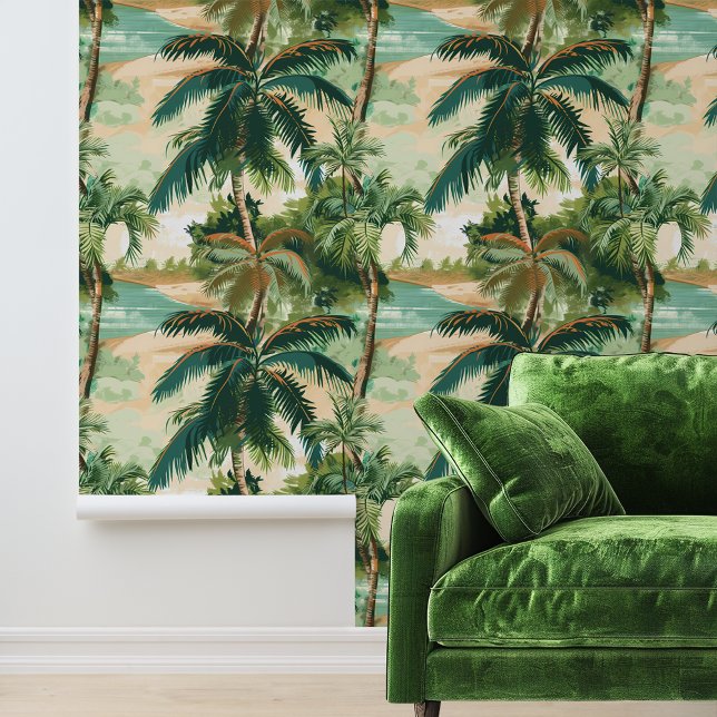 Papel Pintado Hojas de Bosque Tropical Palmeras (Subido por el creador)