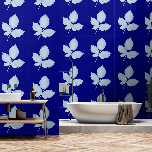 Papel Pintado Hojas de bramble de impresión de Cyano (Baño)