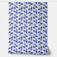 Hojas de gingko azules y blancas