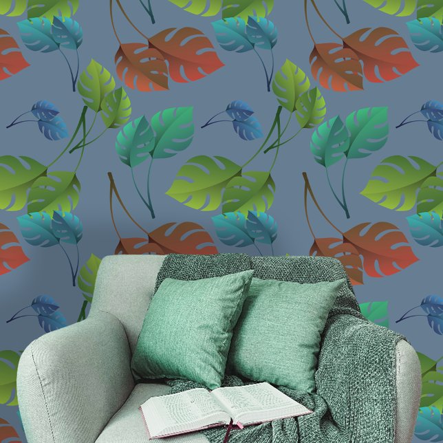Papel Pintado Hojas de Monstera, Exóticas Tropicales, Vibrantes  (Subido por el creador)