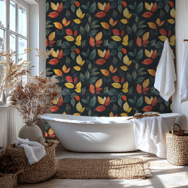 Papel Pintado Hojas de otoño con fondo negro