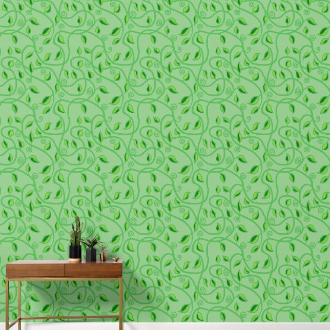 Papel Pintado Hojas de vid verdes Fondo de escritorio (Pasillo)