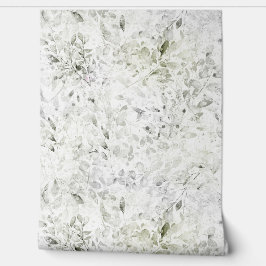 Papel Pintado Hojas eucalipto verde blanco suave intenso