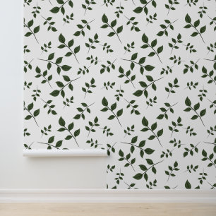 Papel Pintado Hojas verdes flotantes