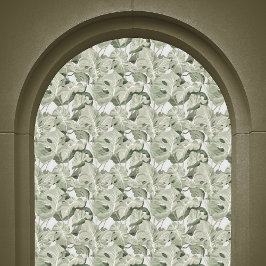 Papel Pintado Hojas verdes grandes, palo y casquillo sereno