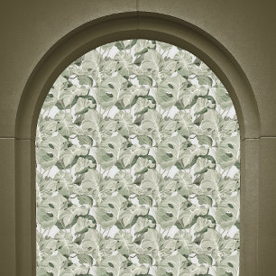 Papel Pintado Hojas verdes grandes, palo y casquillo sereno