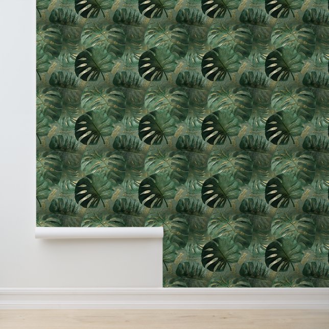 Papel Pintado Hojas verdes tropicales (Solicitud)