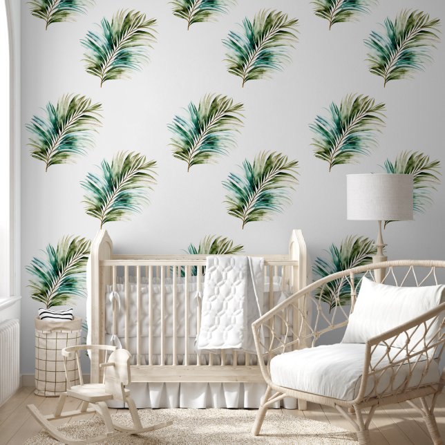 Papel Pintado Hojas verdes tropicales (Niños)