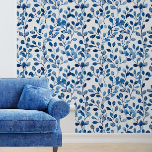 Papel Pintado Hojas Vine de color Azul