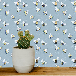 Papel Pintado Honey Bee Blue