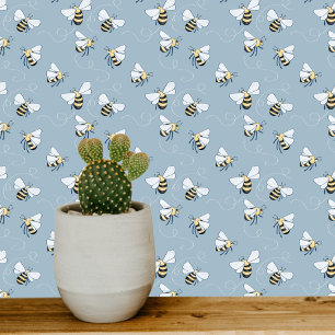 Papel Pintado Honey Bee Blue