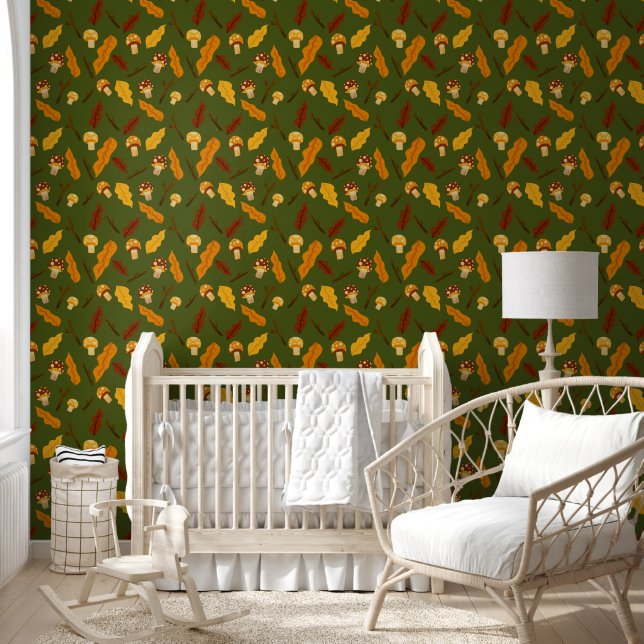 Papel Pintado Hongos de Otoño (Niños)
