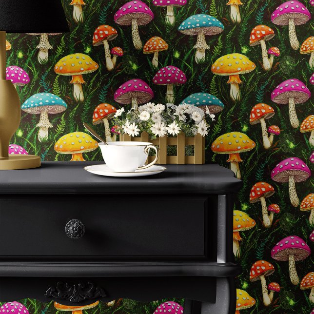 Papel Pintado Hongos neones y helechos (Subido por el creador)