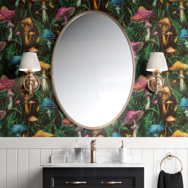 Papel Pintado Hongos y helechos coloridos (Subido por el creador)