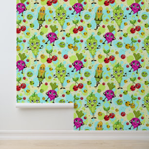 Papel Pintado Hormigón de frutas y verduras crudas