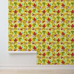 Papel Pintado Hormigón de frutas y verduras crudas