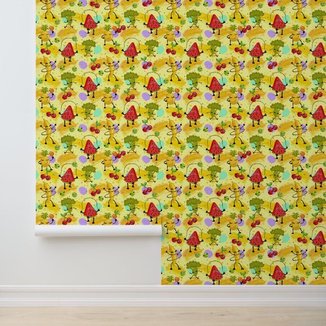 Papel Pintado Hormigón de frutas y verduras crudas (Solicitud)