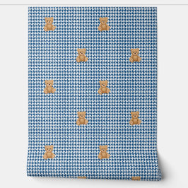Papel Pintado Houndstooth Teddy Home, Classic Blue,
