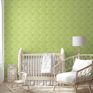 Papel Pintado Huella de leopardo blanco y verde