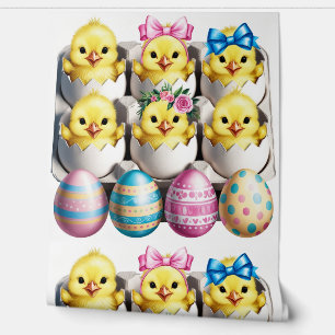 Papel Pintado Huevos de Pascua Niños