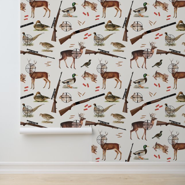 Papel Pintado Hunting Wildlife Outdoorsman Pattern Mancave (Solicitud)