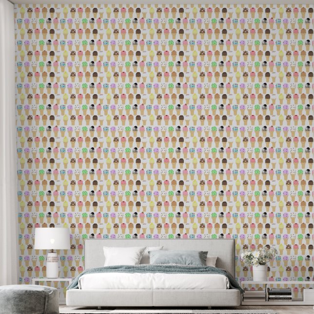 Papel Pintado Ice Cream Cone Pattern Wall Paper (Dormitorio)