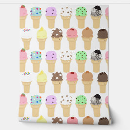 Papel Pintado Ice Cream Cone Pattern Wall Paper