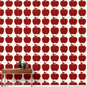 Papel Pintado Icono clásico de frutas de Apple roja sobre blanco