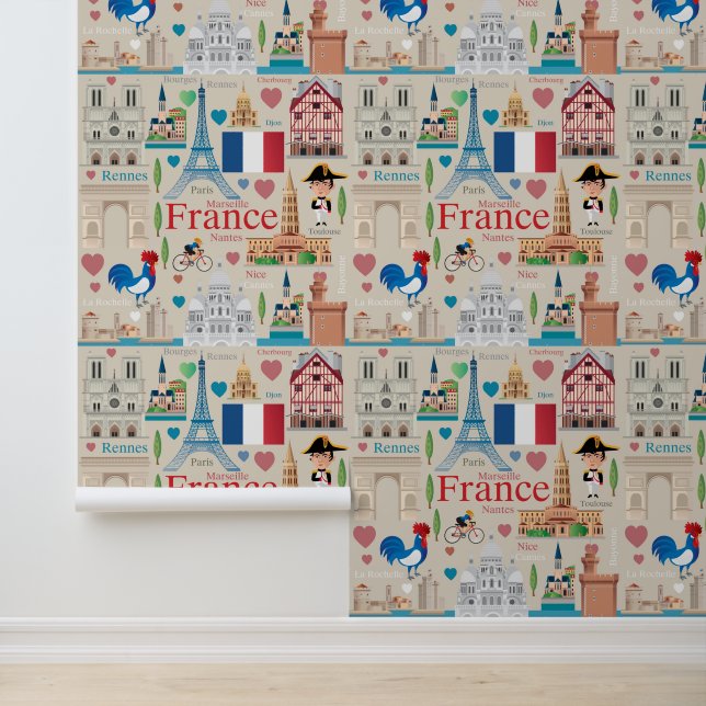 Papel Pintado Iconos de Cute France (Solicitud)