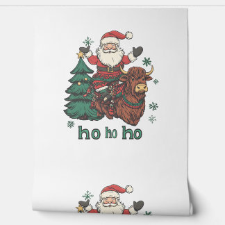 Papel Pintado Iluminación del árbol de Navidad de mujeres Santa 