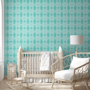 Papel Pintado Ilustracion Bohemio Chintz Pastel Azul