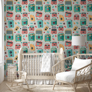 Papel Pintado Ilustracion de radio vintage