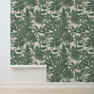 Papel Pintado Ilustracion tropical exótico.
