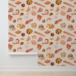 Papel Pintado Ilustraciones de panadería sin pan