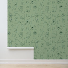 Papel Pintado Ilustraciones escuetos del arte de la Línea Verde