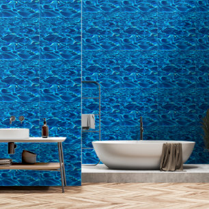 Papel Pintado Imagen de agua de mar azul impresa en vinilo suave