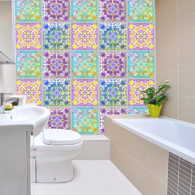 Papel Pintado Imitación de baldosas cerámicas con patrón geométr (Subido por el creador)