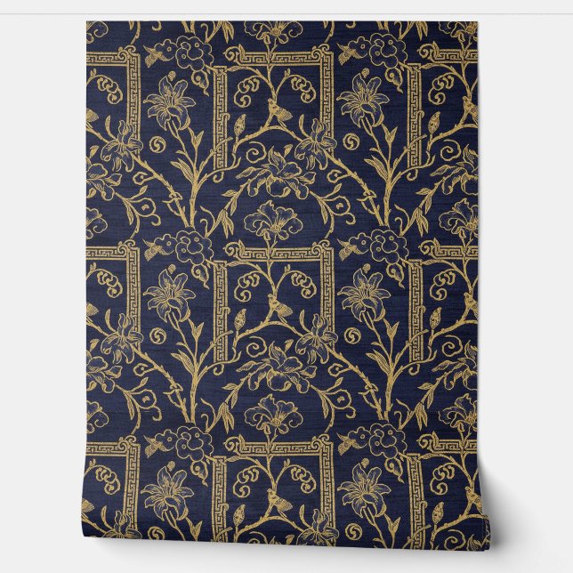 Papel Pintado Imperial Gilded Lily: 19th-Century Chinoiserie Sil (Desenrollar)