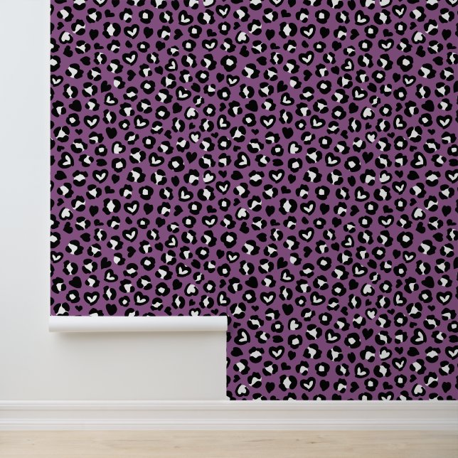 Papel Pintado Impresión animal, leopardo morado, puntos de chita (Solicitud)