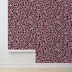 Papel Pintado Impresión animal, leopardo rosado, puntos de chita
