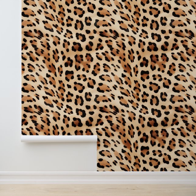 Papel Pintado Impresión de animales de Cream Leopard (Solicitud)