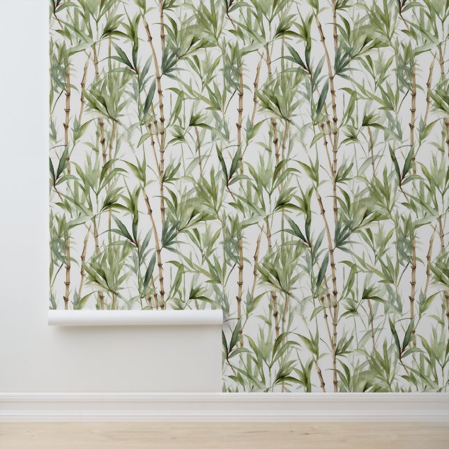 Papel Pintado Impresión de árboles de bambú (Solicitud)