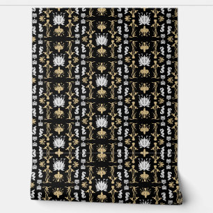 Papel Pintado Impresión de Art Nouveau Gold Retro