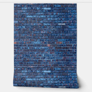 Papel Pintado Impresión de ladrillo azul grunge genial