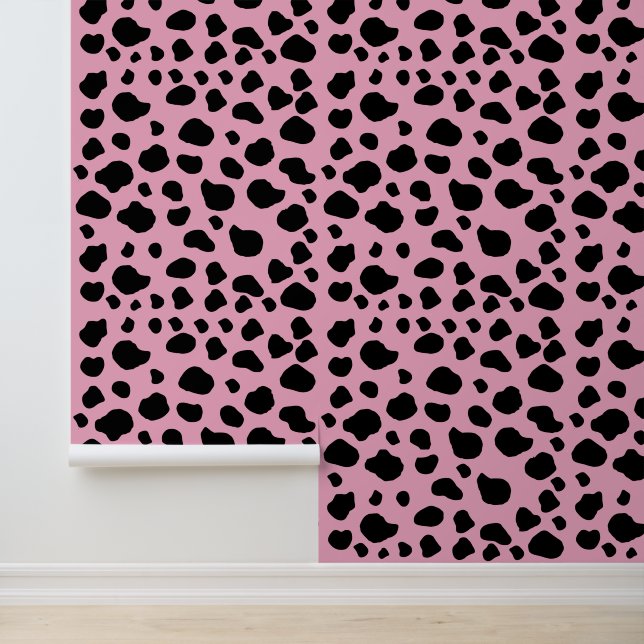 Papel Pintado Impresión de vaca, patrón de vaca, puntos de vaca, (Solicitud)