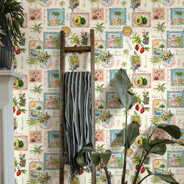 Papel Pintado Impresión de viaje mexicana colorida vintage