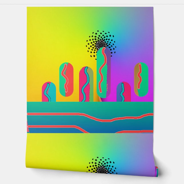 Papel Pintado Impresión espectacular del Geo Arcoiris (Desenrollar)