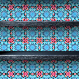 Papel Pintado Impresión pequeña de Octagon azul y rosa de vidrio